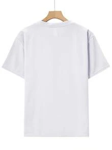 Camiseta Casual de Gaming con Diseño "Mi Día Perfecto" - Iconos de Videojuegos y Comida, Manga Corta Transpirable para Verano, Camiseta de Gaming para Uso Casual - Blanco - Ver 2