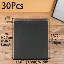 XZV 30个6英寸至21英寸塑料自粘快递袋，薄款，双层厚度0.08毫米，经济型快递袋，物流包装袋，加厚快递袋，物流包装袋，服装快递包装袋，多种尺寸可选，可重复密封包装袋，多种尺寸可选，快递邮寄袋 - 快递自封信封 - 耐用聚乙烯袋，快递邮寄袋，适用于包装和邮寄小型企业礼品，邮寄包装产品 - 黑色 - 查看 14