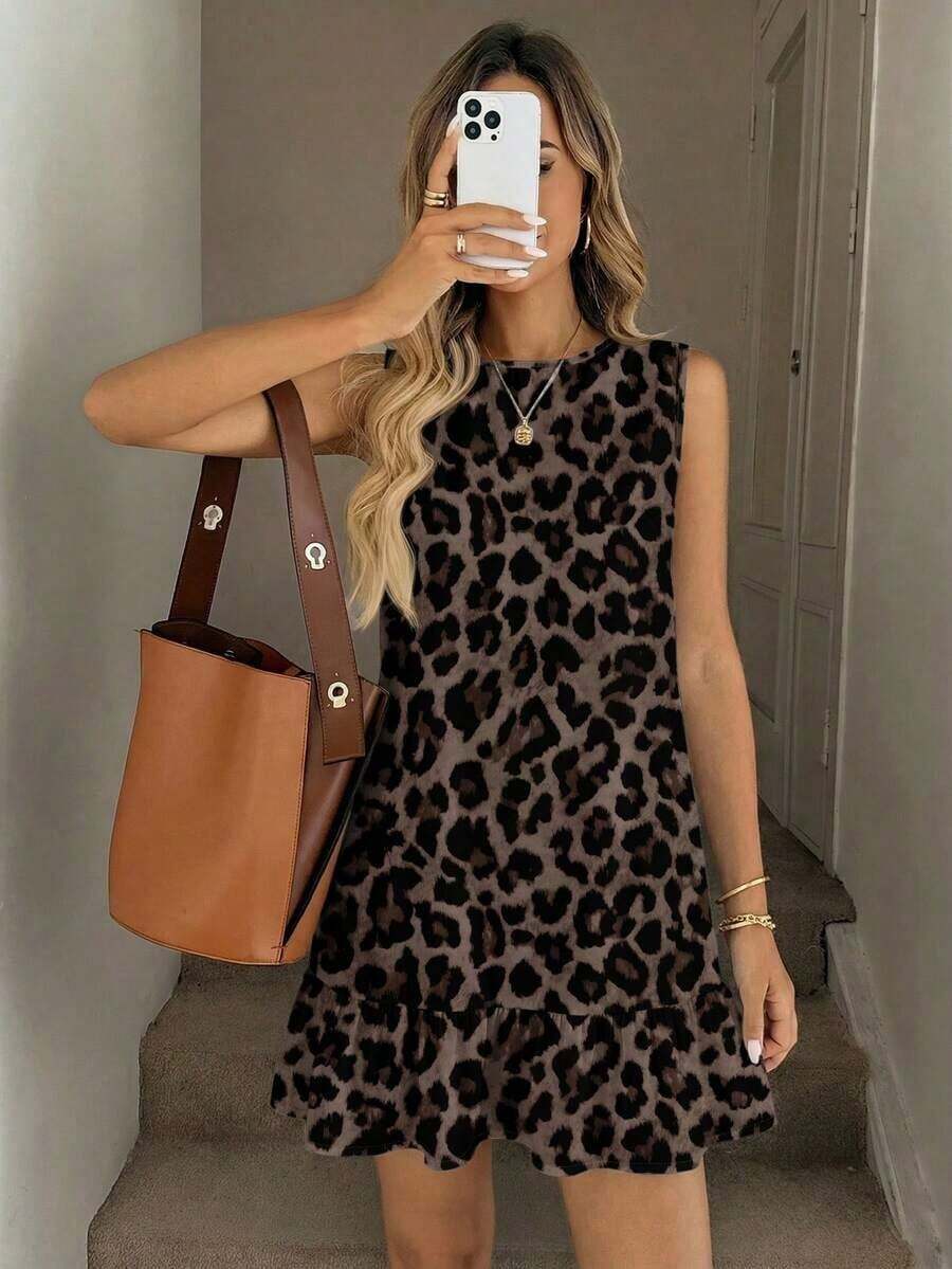 Vestido mini estampado para mujer, adecuado para primavera y verano - Multicolor 2 - Ver 1
