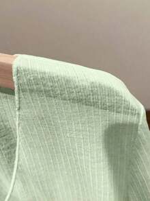 Vestido camisero con adorno de encaje, chaqueta de punto de manga larga para mujer, protección solar de verano - verde menta - Ver 6