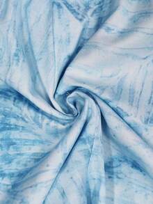 Mercer Haus Men's Beach Shorts, Summer Loose Drawstring Waist Swim Trunks - Baby Blue - View 7
