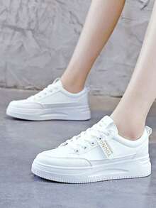 Zapatillas de deporte para exteriores, versión coreana de suela gruesa, modernas y versátiles, transpirables, deportivas y de ocio, zapatos blancos - Blanco 17 - Ver 10