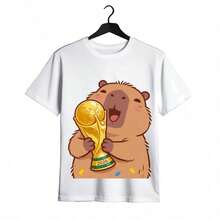 Tops para mujer de Mujer con Estampado Gráfico de Capibara para la Copa Mundial 2026, Manga Corta, Corte Regular, Algodón, Cuello Redondo, Estilo Casual, Suavidad y Elasticidad Media, Ropa de Verano, Ropa de Vacaciones para Mujer, Tops de Mujer, Tops y Conjuntos de Verano, Ropa de Verano, Regalos de Pascua, Regalos para la Copa Mundial 2026 - Blanco - Ver 7
