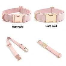 New INS Soft Velvet Zinc Alloy Buckle Pet Collar, Suitable For Large, Medium And Small Dogs, Sturdy Zinc Alloy Buckle, Easy To Tighten And Quick Release (Due To Fabric Batch Differences, Slight Color Variation, Random Delivery) - Multicolor - View 1