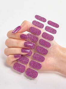 16pcs Colorful Glitter Nail Stickers, Waterproof & Long-Lasting, 3D Onion Powder Hot Stamping Nail Art Stickers, Suitable For Daily Use, Gifts And Parties - Multicolor - View 11