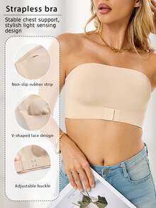 CELILIN 2 piezas Sujetadores sin tirantes, Sujetadores invisibles sin costuras, Adecuados para vestidos de hombros descubiertos y vestidos de novia - Multicolor - Ver 3