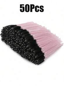 200/100/50pcs Eyelash Brushes & Eyebrow Brushes (Some Specifications With Container), Eyelash Wand Makeup Brush, Eyelash Extension And Eyebrow Brush Set (Rose Black) - Multicolor - View 8