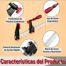 F-Clamps For Woodworking, Adjustable Bar Clamp Set, Quick Release Wood Parallel Spreader, 90 Degrees - A - View 4