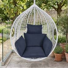 Thick Swing Chair Cushion, Soft Hammock Seat Pad, Breathable Hanging Egg Chair Pillow, Indoor/Outdoor Cozy Lounger Pad, Removable & Washable - Màu xanh hải quân - Xem 3