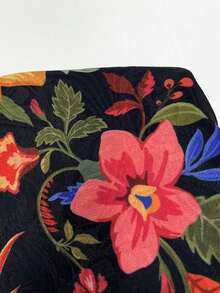 Chaleco ligero de mujer con bordado floral y de loro, chaleco bohemio, chaleco floral, estilo casual de mujer, atuendo para salir, atuendos elegantes, estilo campestre para mujer, atuendos casuales, chaleco elegante - Negro - Ver 7