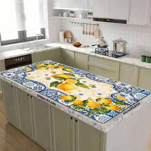 1pc Dish Drying Mat, Coffee Machine Mat, Blue & White Floral Border With Yellow Lemon Fruit Pattern Absorbent Draining Mat, Suitable For Dining Table, Cafe, Multi-Purpose Drainage Pad, Home Gift, Tabletop Decor - XYLSD-352 - View 8