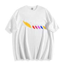 C'Mon Get Happy, camiseta unisex de algodón puro con estampado retro, estilo casual, holgada y de cuello redondo. - Blanco - Ver 1