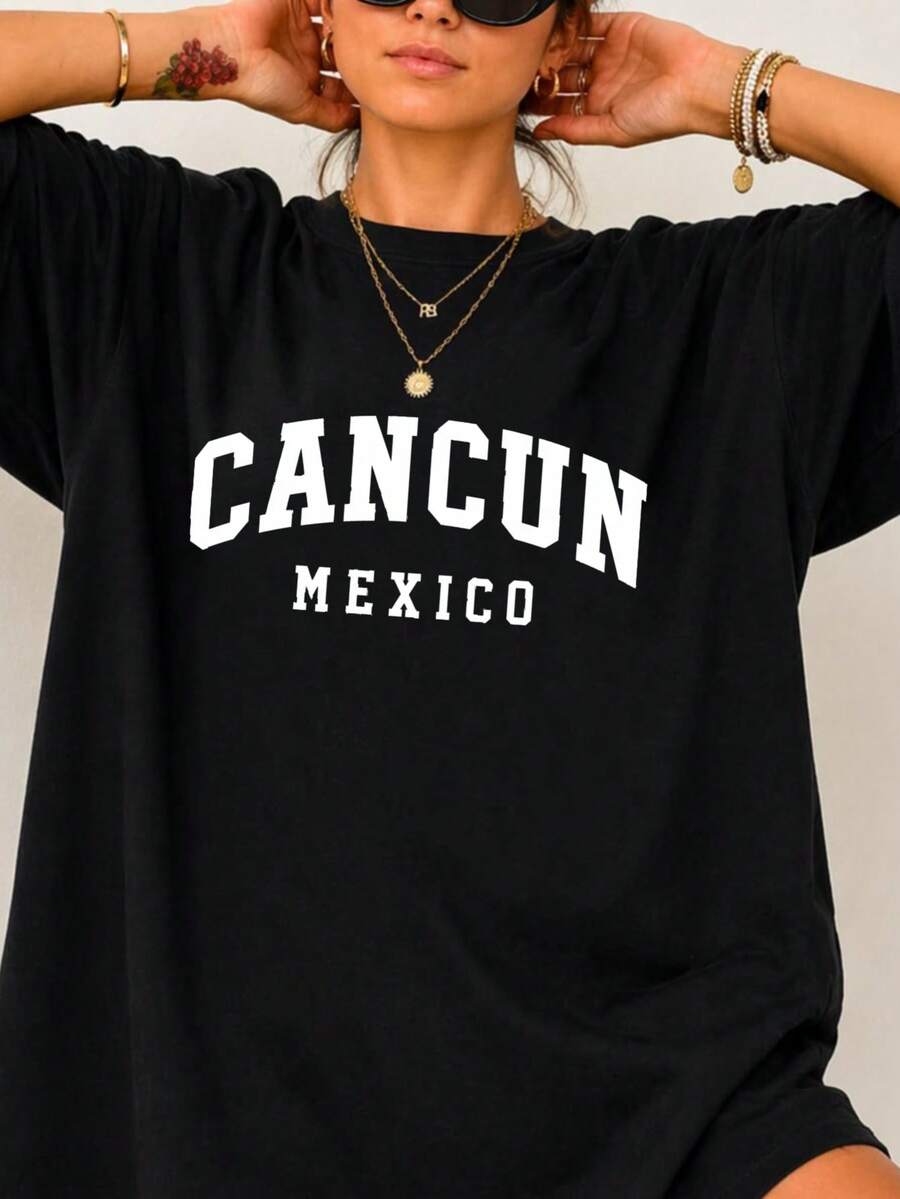 100% Cotton 180g Unisex T-Shirt, New York/Los Angeles Style - Y2K Streetwear Basic Loose Fit T-Shirt - Urban City Top For Couples - Premium Streetwear - 黑色4 - 查看 1