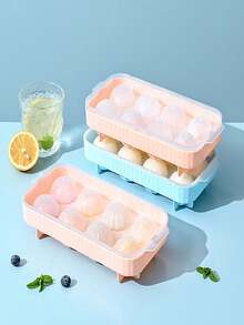 1pc Ice Cube Tray, Quick Release Ice Cube Mold, Fridge Ice Storage Box, Sealed Anti-Odor Freezer Ice Cube Tray, Square & Spherical - Multicolor - View 12