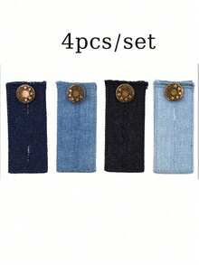 4pcs Pants Extender Clips, Denim Waist Extender, Elastic Waist Adjustable Buckle, Sewing Accessories - A - View 5