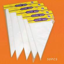 50pcs Disposable Piping Bags, PE Material Piping Bags Suitable For Cake Decorating, Baking Tools - Clear - View 11