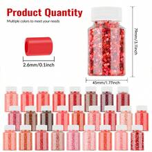 2.6mm Sundymot Fuse Beads, 3000PCS+ Red Series Individual Packaging, Bottle Contained Storage, Prevent Spilling, DIY Pendant Keychain, Jewelry Making Craft Supplies, Graduation, Back To School, Christmas, Party, Birthday Gift, Multi-Color 2.6mm Fuse Bead Refill Kit - 2.6mm Puzzle Beads - View 5