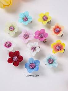 30pcs Assorted Fabric Flower Hair Clips, Minimalist Style Hair Accessories For Girls, Suitable For Daily Use - Multicolor - View 5