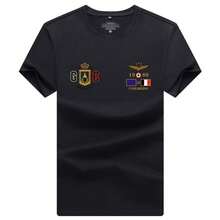 Nueva camiseta de verano para hombre, de cuello redondo, color sólido, manga corta, ajustada, estilo casual y de negocios, en stock. - Negro - Ver 9