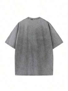 Camiseta de manga corta con cuello redondo de algodón lavado de 230g, diseño Tulipán, patrón innovador, nuevos estilos de primavera y verano para hombres y mujeres, a la moda y con estilo, ropa holgada con un diseño retro y desgastado - Camiseta unisex de algodón holgada de manga corta con cuello redondo estilo vintage urbano, 100% algodón, estampado desgastado - Transpirable y agradable para la piel. - Gris - Ver 2
