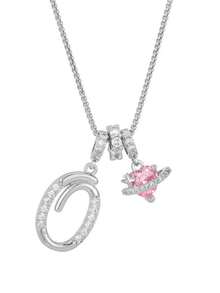 1 pieza Collar de acero inoxidable dorado con colgante de corazón rosa, letra personalizada y circonita cúbica exquisita, collar con letra de nombre simple, regalo de moda para novia, mamá, familia, amiga, hija, adecuado para aniversario, Día de San Valentín, Día de la Madre, cumpleaños, graduación, uso diario, boda, baile de graduación - Plateado - Ver 31