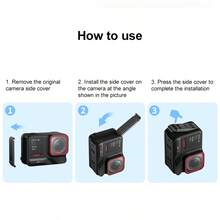 PULUZ 铝合金竖拍磁吸快拆电池侧盖，适用于 Insta360 Ace Pro 2（颜色：黑色） - 查看 8