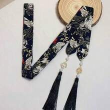 马形发饰，中国风汉服发带，传统红色缎带发饰 - 彩色 - 查看 7