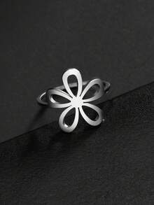 LIKGREAT 1pc Flower Ring Stainless Steel Gold Color Finger Rings Women Girls Aesthetic Bohemian Jewelry Birthday Gift Wholesale - Flower Series - View 4