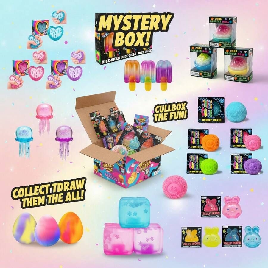 Cute Summer & Glitter Squishy Blind Box – 3 Independent Random Draws (Min. 2 Items, Up To 5 Possible) Lucky Surprise Set - ngẫu nhiên - Xem 1
