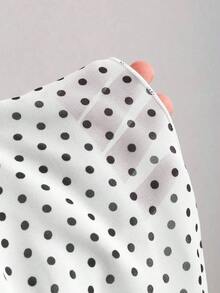 Top corto de tirantes con estampado de lunares lindo y encantador para mujer, para uso casual - Blanco - Ver 6