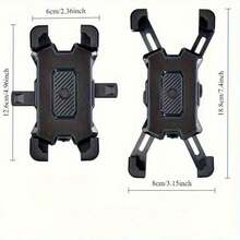 1pc Convenient Handlebar Mount, Suitable For Motorcycles, Food Delivery Riders, Electric Bikes And Bicycles, Shock-Absorbing Phone Navigation Holder, Anti-Shake Riding - Black - View 2