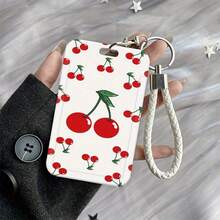 Hộp đựng thẻ ID nhựa trượt màu đỏ anh đào kèm dây đeo cổ tay, vỏ thẻ ID bền chắc có dây treo - Vỏ bảo vệ thẻ đa chức năng, vỏ bảo vệ thẻ ảnh dạng móc khóa - Thích hợp cho thẻ xe buýt, thẻ học sinh và ảnh, vỏ bảo vệ trong suốt, hộp đựng thẻ ID bằng da cho trường học và văn phòng. - Hình vuông - Xem 10