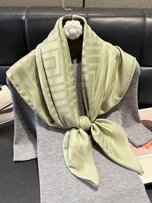 1条优雅几何图案印花方巾，多功能时尚头巾、披肩、防晒配饰，女士适用 - 彩色 - 查看 8