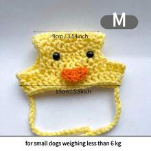 Little Yellow Duck Hat, Handmade Pet Hat, Cute Cartoon Cat Accessory, Dog Accessory, Adjustable Size, Great Gift Choice, Must-Have For Pet Lovers - Yellow - View 7