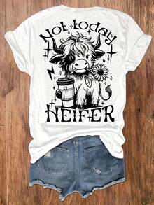 Blusa de manga corta para mujer con diseño único, minimalista y versátil para uso diario. - Blanco - Ver 2