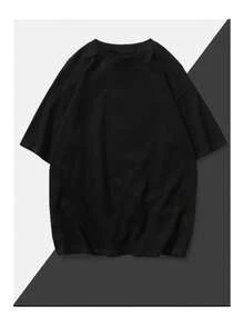 Basic Printed T-Shirt, Loose And Comfortable - Back - View 2