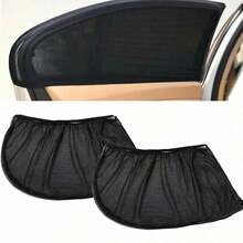 2PCS/4PCS Retractable Car Window Sunshade Net, Transparent Mesh Sun Visor, Heat Insulation Car Accessories - A - View 11