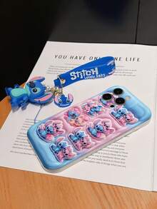 Disney Lilo & Stitch Phone Case With Stitch And Angel Charm And Stitch Lanyard - Cute Stitch And Angel Protective Case With Sticker-Style All-Over Print Design, Equipped With Delicate Stitch Decorative Lanyard And Beaded Bracelet For Easy Carrying, Compatible With IPhone 17, 16, 15, 14, 13, 12, 11 Pro Series, Ideal For Birthdays, Holidays, Anniversaries, Graduation Gifts, Or Any Special Occasion To Surprise Family, Friends, Classmates, And Loved Ones. - trắng - Xem 6