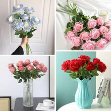 10/20pcs Plastic Artificial Flower Stems, Green Flower Stems For DIY Floral Arrangement, Bouquet Making And Decoration - Green - View 7