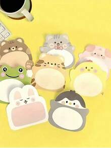 24pcs/Set Cute Cartoon Animal Pattern Memo Pads, Creative Upright Sticky Notes, 20 Sheets Per Book, 160 Sheets Total, Christmas Gift Or Prize - A - View 7