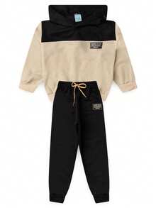 Boys' Winter Fleece Set With Hood, Pants And Jacket - 黑色 - 查看 13