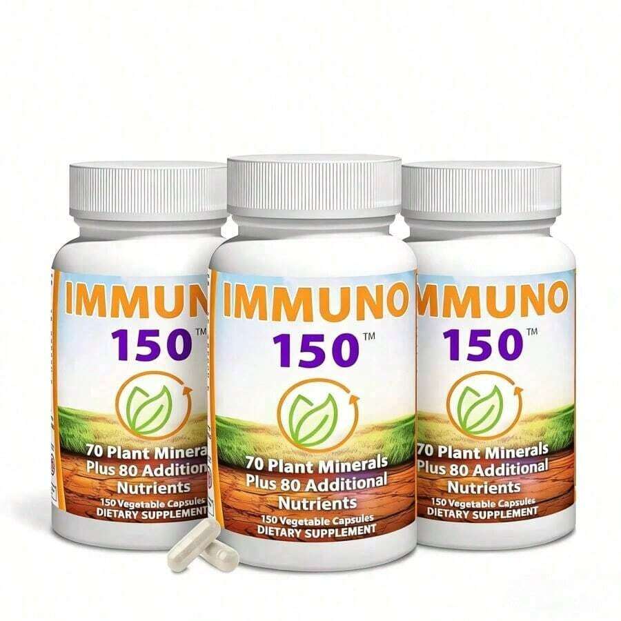 [Mother's Day Gift For Mom][2-Piece Set]Immuno 150, Immune Support Supplement, Packed With 70 Plant Minerals, 13 Essential Vitamins And 68 Additional Nutrients-150 Vegetable Capsules- Immune Boost For All Age Groups - 450 Count - 查看 1