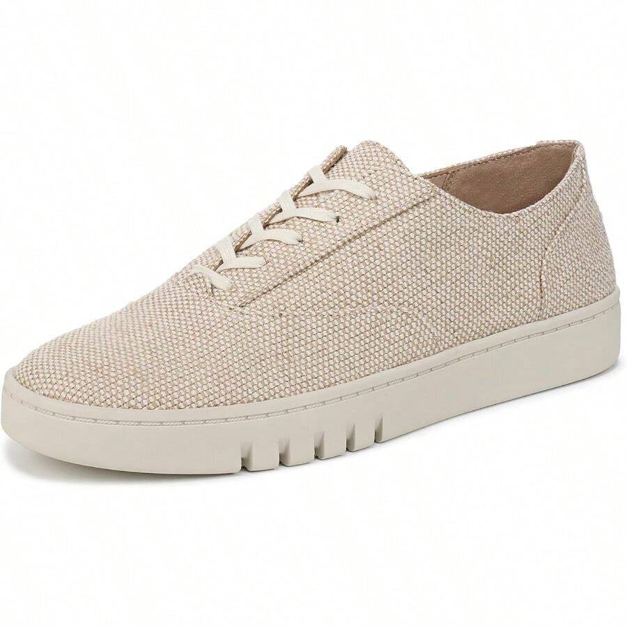 Vionic Callie Oxford Shoes - 10吋寬 + 天然亞麻帆布 - 查看 1