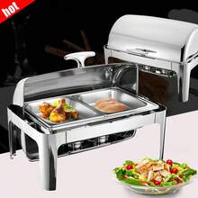 9L Stainless Steel Chafing Dish Large Capacity Food Warmer Container With Lid UK - Como se muestra - Ver 11