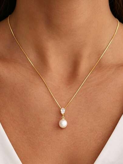 1 pieza Collar con colgante en forma de lágrima minimalista, gargantilla dorada delicada, joyería elegante para uso diario