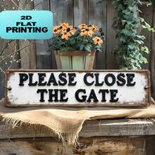 2D Flat Vintage Large "Please Close The Door" Metal Sign - Black And White Wall-Mounted Door Sign, Large Font, 4x16 Inches (10x40 Cm) - Rustic Farmhouse Decor, Housewarming Gift, Holiday Decoration, Suitable For Office Or Door (2D Flat, Perfect For Room Decor) - Multicolor - View 4