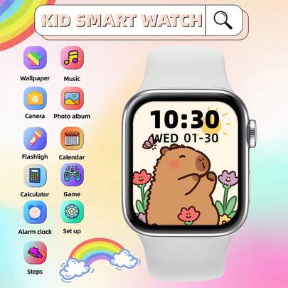 Smartwatch para niños y adolescentes, compatible con Bluetooth, cuentos de hadas, podómetro, calculadora, modos deportivos, correas de varios colores, capacidad de batería de 220mAh. Pantalla HD de 1.83", amigable con los ojos, popular entre los niños, adecuado para niños y niñas