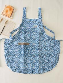 1pc New Floral Ruffle Hem Apron With Pockets, Fashionable Cafe/Bakery/Restaurant Server Uniform, Kitchen/Cooking/Gardening/Painting/Fishing Protective Apron For Men And Women - Multicolor - View 12