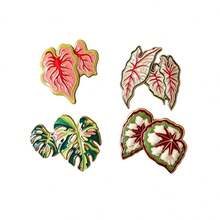 Broche imitación de hoja tropical, accesorio decorativo para ropa y bolsos - Multicolor - Ver 6