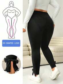 Solflare Leggings Elásticos de Cintura Alta para Mujer, Talla Grande, Color Negro, Estilo Casual, Minimalista, Versátil, para el Trabajo, Ropa de Otoño para Mujer - Negro 4 - Ver 12